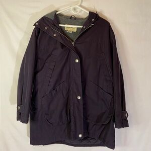 Eddie Bauer Winter Coat With Hood, Plum color, Fleece-lined, Sz L